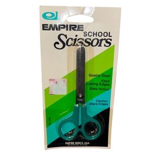 Empire Berol USA School Scissors | Teal Handle | Steel No 275 | Vintage | NEW